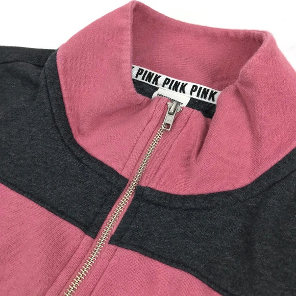 PINK Victoria's Secret 1/4 Zip Sweatshirt Sz Large - Picture 5 of 8